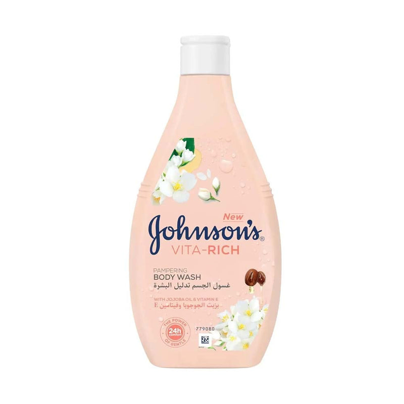 Johnson's Vita-Rich Pampering Body Wash Jojoba Oil Vitamin E Jasmine White Flowers 400 ml