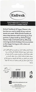 Enfresh Tongue Cleaner with Toothbrush Soft Bristles, 2 Pieces