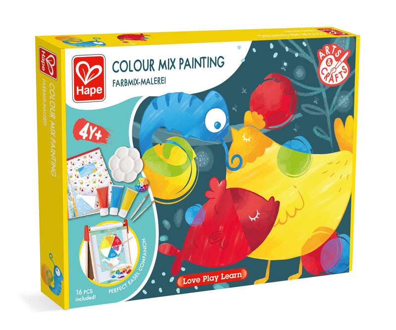Hape Color Mix Painting Art Set, Non-Toxic Primary Paints, Ages 4+