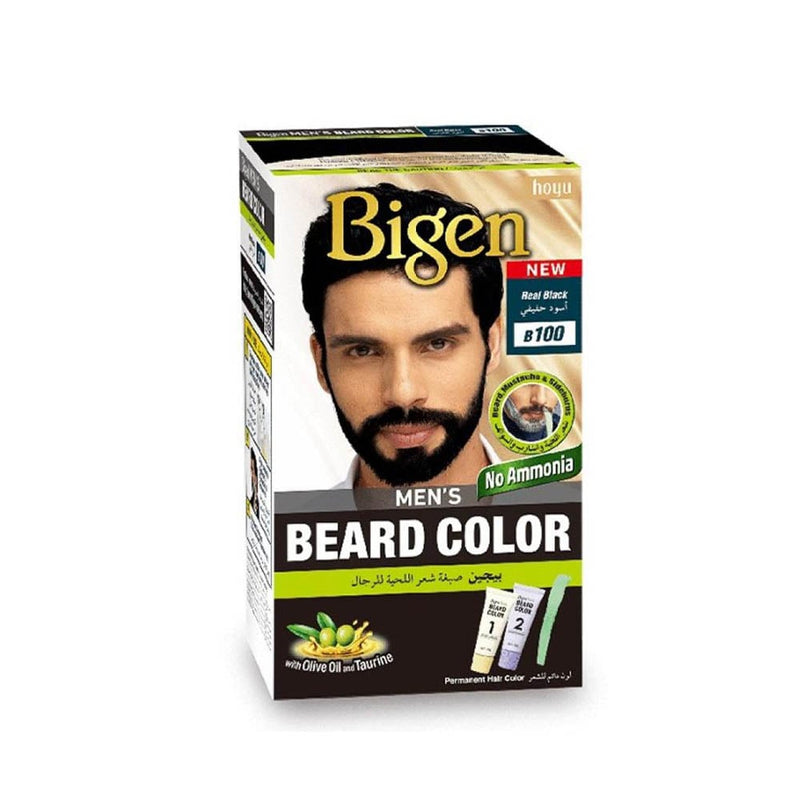 Bigen Beard Hair Dye for Men, Real Black B100 Ammonia-Free Cream