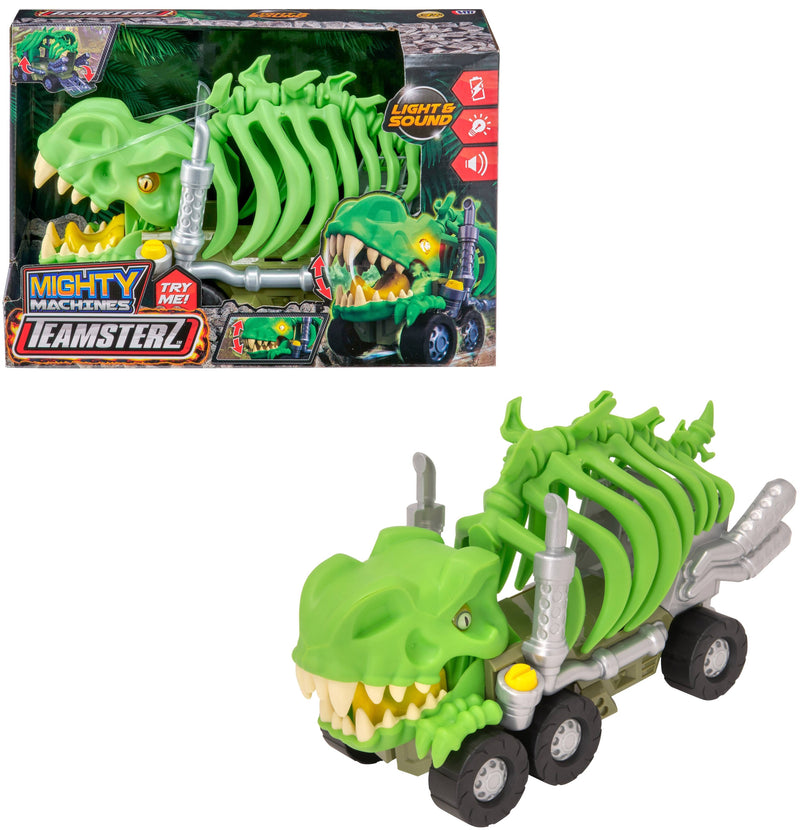 Teamsterz Mighty Machines Light & Sound Rib Cage Ripper T-Rex Playset with Chomping Jaws