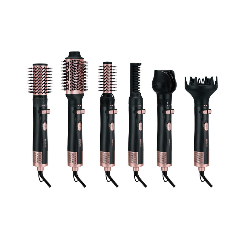 Rebune RE-2158 6-in-1 Hair Styling Brush 1200W Black Rose Gold