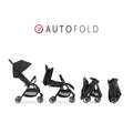 Hauck Swift X Travel Stroller, Lie-Flat Seat, 5-Point Harness, Black