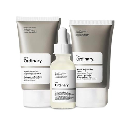 The Ordinary 3-Piece Skincare Set Cleanser Serum Moisturizer Daily Routine