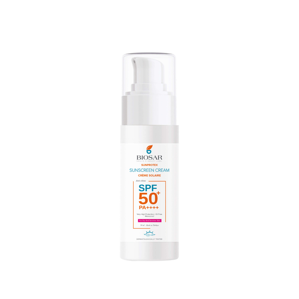 Biosar Sunprotex Sunscreen Cream SPF 50+ Lightweight Moisturizing Formula Dry Sensitive Skin 50ml