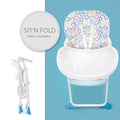 Hauck Sit N Fold High Chair Adjustable Tray Reclining Backrest Circles Multi