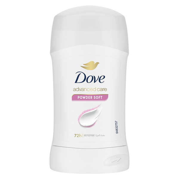 Dove Powder Soft Antiperspirant Deodorant Stick, 72-Hour, 40 g