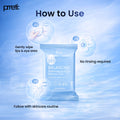 Prreti Hyaluronic Lip & Eye Remover Pads Low pH Makeup Cleansing 30 Pieces