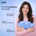 Prreti Hyaluronic Lip & Eye Remover Pads Low pH Makeup Cleansing 30 Pieces