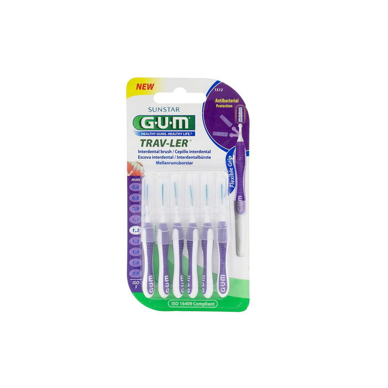 GUM Trav-Ler Interdental Brush Chlorhexidine Treatment Purple