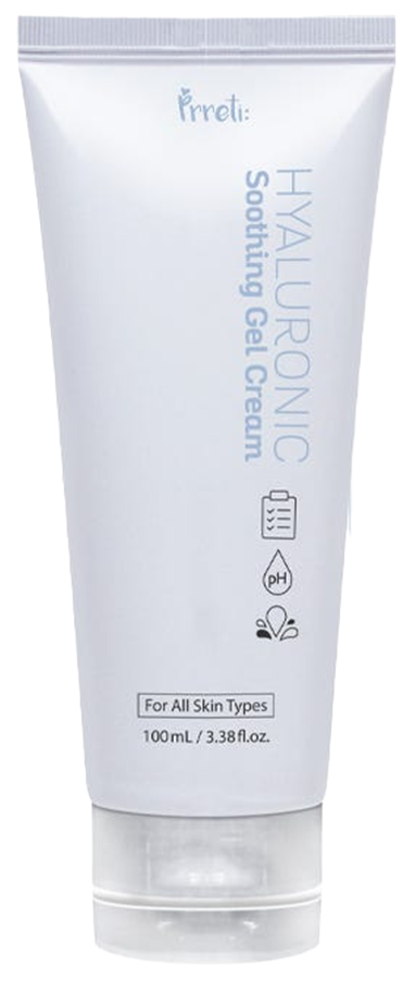 Prreti Hyaluronic Soothing Gel Cream Lightweight Face Moisturizer 100 ml