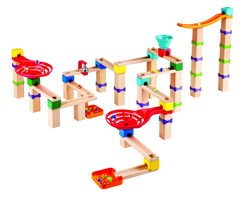 Hape Tricks N Twists Marble Run Wooden Track Set, 129 Pieces, STEM Toy