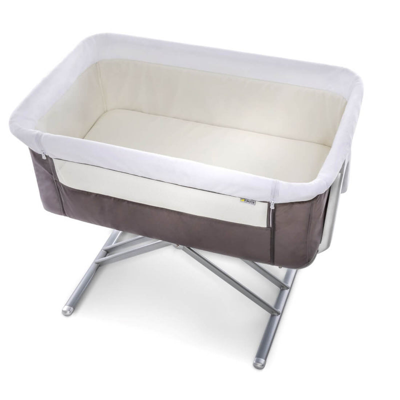 Hauck Face To Me Baby Bed Bedside Cot Grey Height Adjustable Foldable