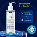 Isispharma Teen Derm Gel Sensitive Purifying Cleanser Zinc Avocado Oily Skin 400 ml
