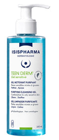 Isispharma Teen Derm Gel Sensitive Purifying Cleanser Zinc Avocado Oily Skin 400 ml