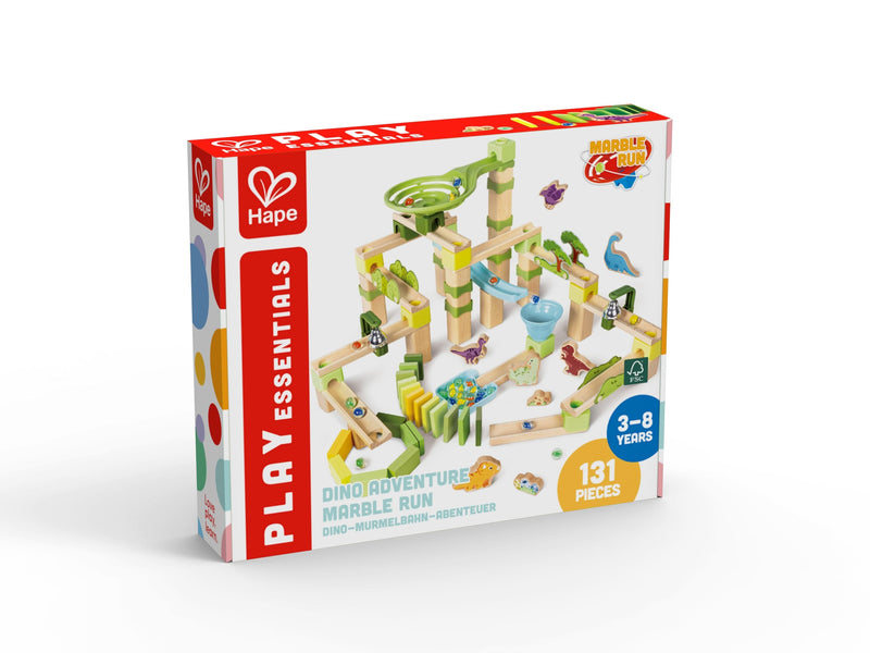 Hape Quadrilla Dino Adventure Marble Run Wooden Toy Set, 131 Pieces