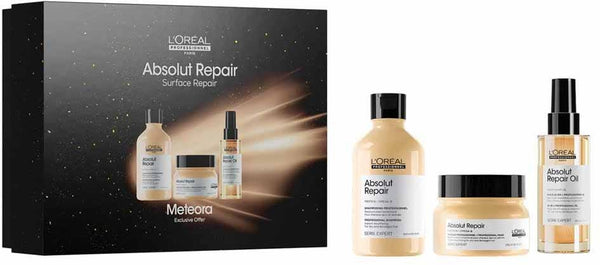L'Oreal Professionnel Absolut Repair Hair Care Gift Set Trio, Shampoo Mask and Protective Oil