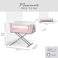 Hauck Face To Me Baby Bed Bedside Bassinet, Height Adjustable, Pink
