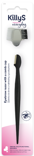 KillyS Eyebrow Razor With Comb and Brush Cap, Stainless Steel Blade