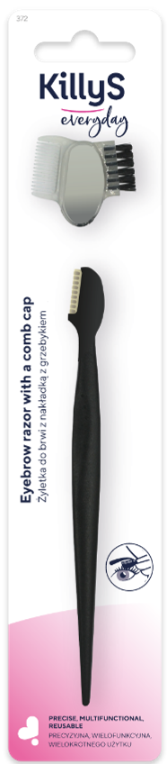 KillyS Eyebrow Razor With Comb and Brush Cap, Stainless Steel Blade
