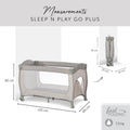 Hauck Sleep'N Play Go Plus Travel Cot, Newborn Level, Changing Table, Beige