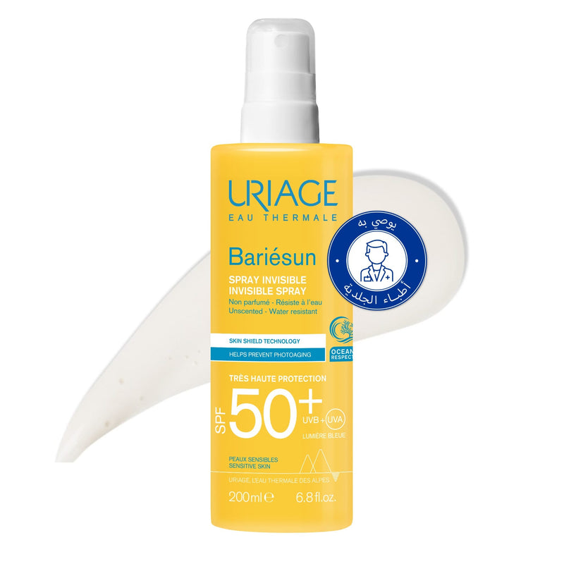 Uriage Bariesun Invisible Spray Sunscreen SPF50+ Fragrance-Free UVA UVB Blue Light Protection 200ml