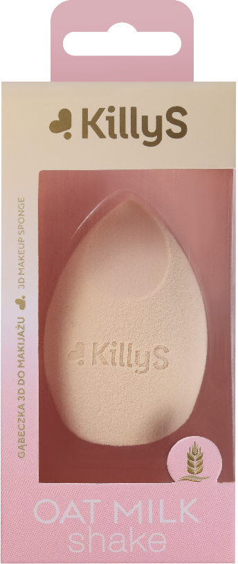 KillyS 3D Makeup Sponge Oat Milk Infusion, Ultra-Soft Blending Sponge, 1 Piece