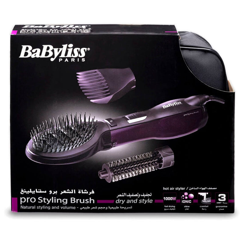 BaByliss AS115SDE Paddle Airbrush 1000W Ionic Hair Styler with Attachments