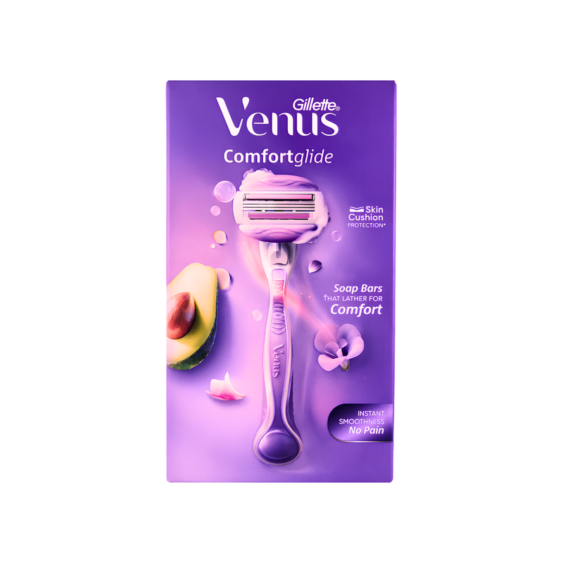 Gillette Women's 3-Blade Razor Lubrication Strip Ergonomic Handle