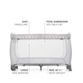 Hauck Sleep'N Play Center Travel Cot Playpen Newborn Level Changing Table Teddy Grey