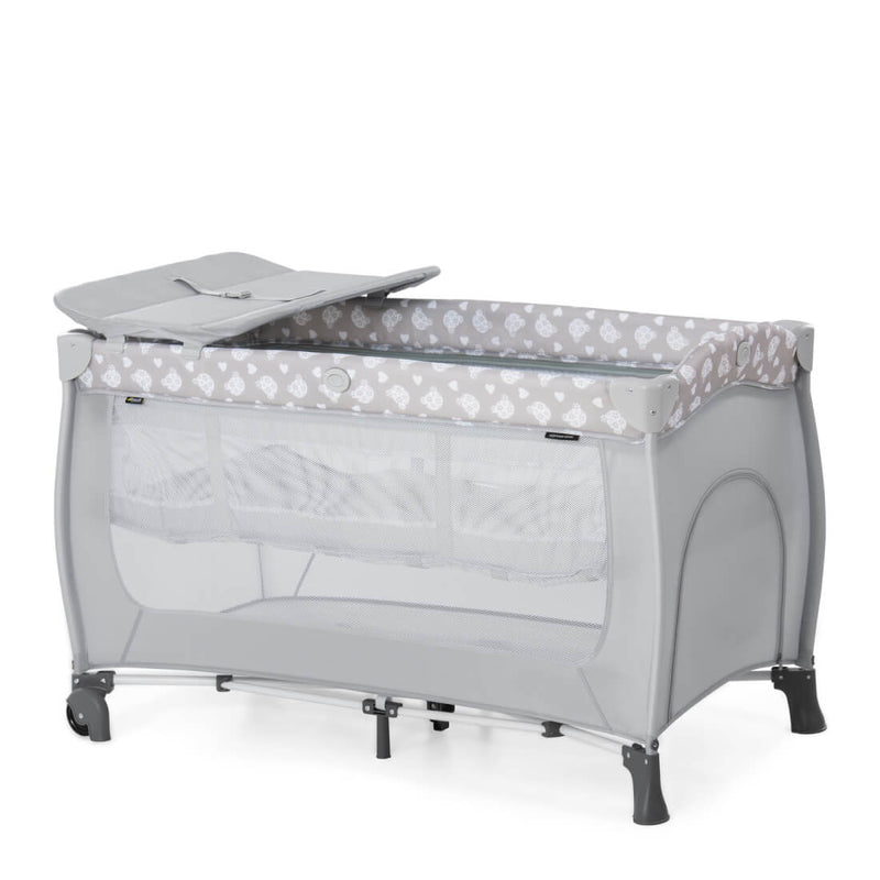 Hauck Sleep'N Play Center Travel Cot Playpen Newborn Level Changing Table Teddy Grey