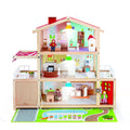 Hape Doll Family Mansion Dollhouse with Furniture Features, Lamps, Doorbell and Four Dolls