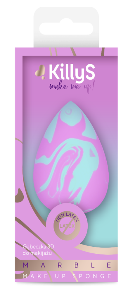 KillyS 3D Makeup Sponge Latex-Free Blue/Violet Marble Design
