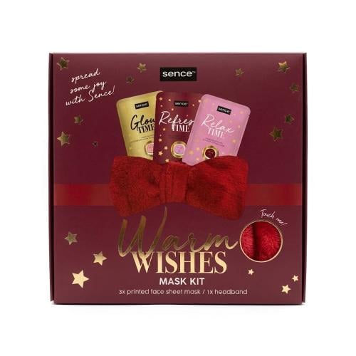 Sence Warm Wishes Face Mask Set Hydrating Skincare Masks with Hair Tie, 3-Piece Set