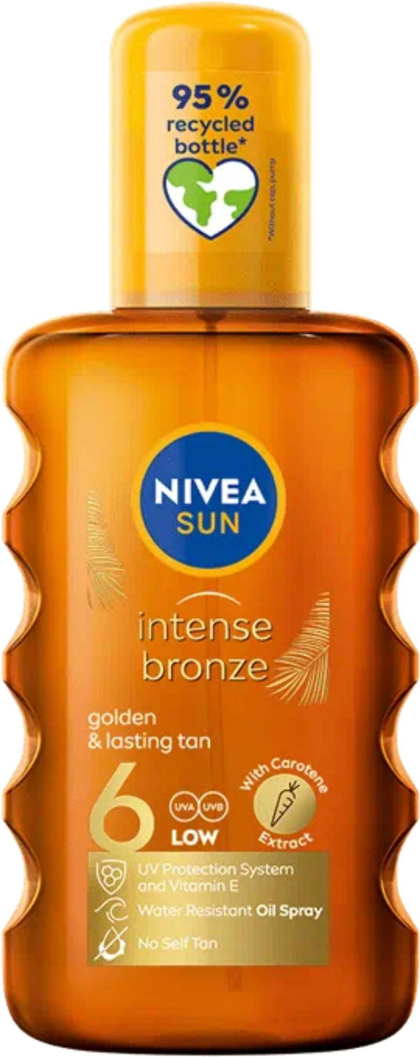 Nivea Deep Tanning Oil Spray SPF 6 Carotene Vitamin E 200 ml