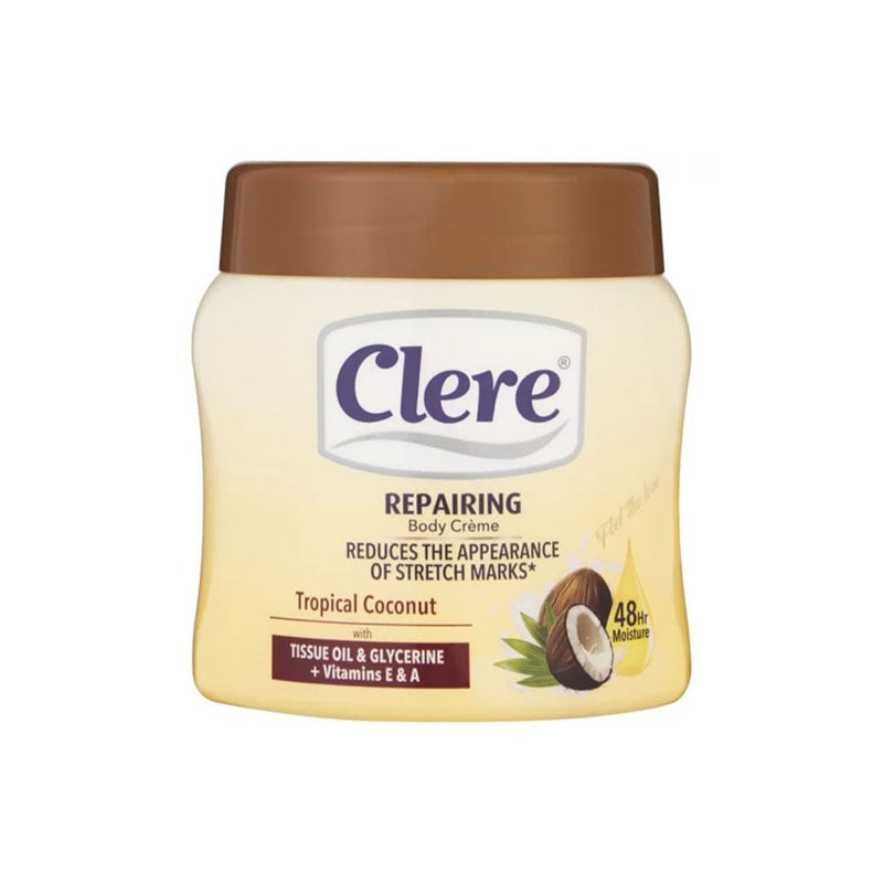 Clere Nourishing Tropical Coconut Body Creme Glycerin Vitamins E and A 500 ml