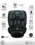Nania Malta Car Seat Grey Black Group 0+/1/2/3 Rearward and Forward Facing 0-36kg
