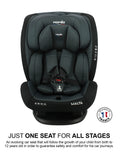 Nania Malta Car Seat Grey Black Group 0+/1/2/3 Rearward and Forward Facing 0-36kg