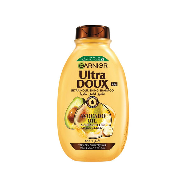 Garnier Ultra Doux Avocado Oil & Shea Butter Nourishing Shampoo for Dry or Frizzy Hair, 400 ml