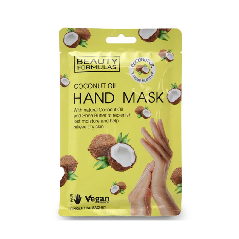 BEAUTY FORMULAS Coconut Oil Hand Mask Gloves, 1 Pair
