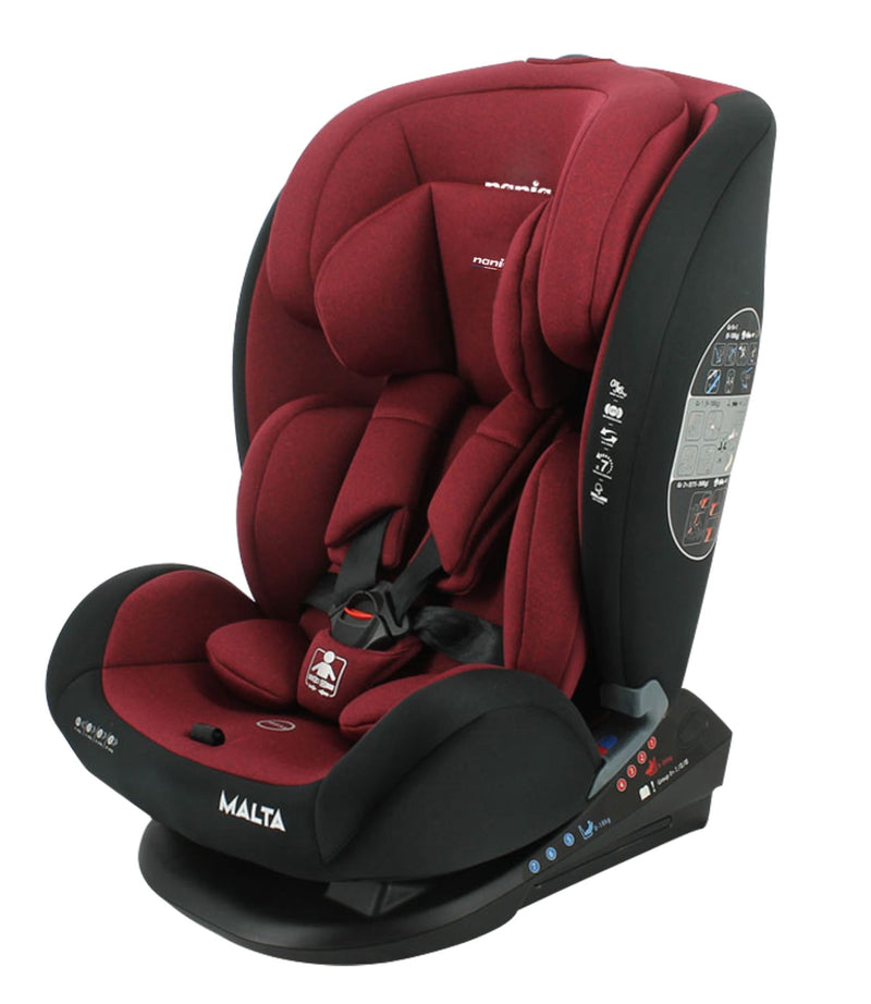 Nania Malta Convertible Car Seat Rearward and Forward Facing Red Black 0-36 kg
