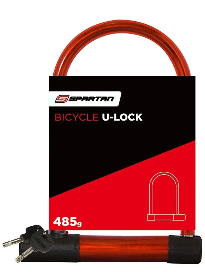 Spartan Bicycle U-Lock Heavy-Duty Hardened Steel Double-Locking Shackle