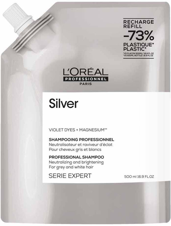 LOreal Professionnel Silver Purple Shampoo Refill Pouch, 500 ml