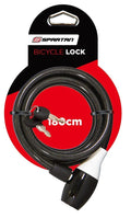 Spartan Cable Lock Black, Flexible Steel Bicycle Security Lock