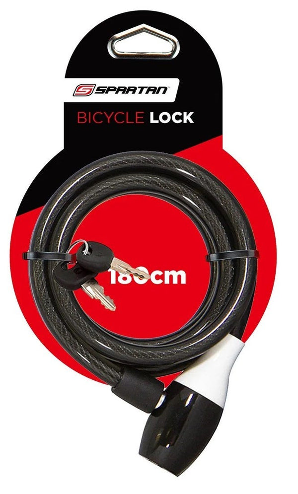 Spartan Cable Lock Black, Flexible Steel Bicycle Security Lock