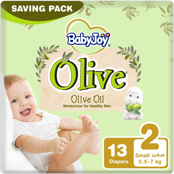 Baby Joy Olive Size 2 Diapers, Olive Oil, 13 Pack