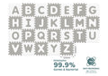 Sunta Alphabet Puzzle Play Mat EVA Foam Interlocking 9 Pieces Grey