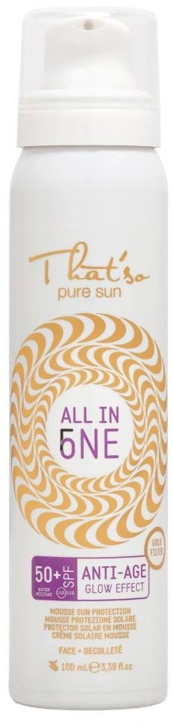 THAT'SO All In One SPF 50+ Pearly Mousse Sunscreen with Vitamin E and Grape Seed Extract, 100 ml