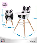 Nania Paulette Panda 2-in-1 Evolutionary High Chair with Reversible Cushion and Adjustable Tray
