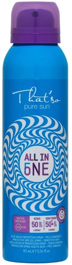 THAT'SO All In One Protection Plus SPF 50+ Sunscreen Spray Avocado Jojoba Vitamin E 90 ml